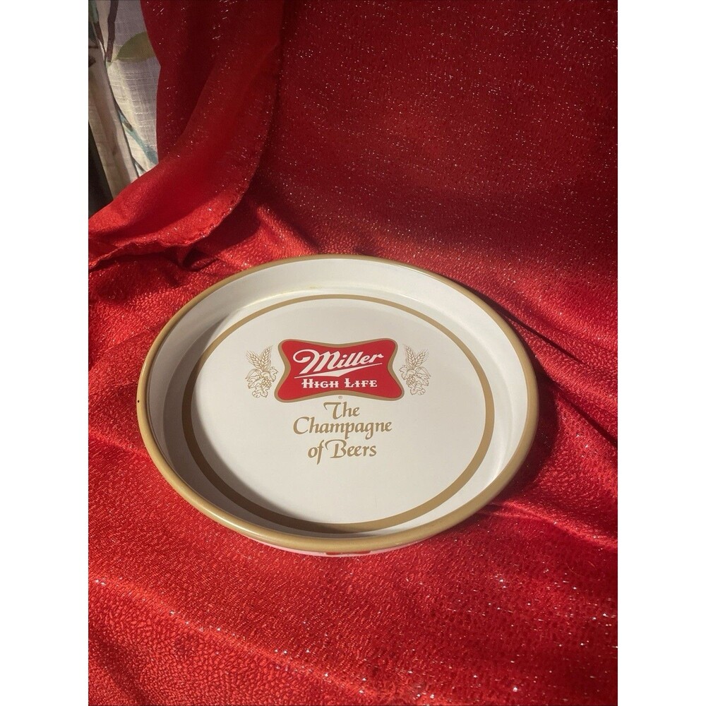 Vintage 13" Metal Miller High Life Champagne of Beers Tray
